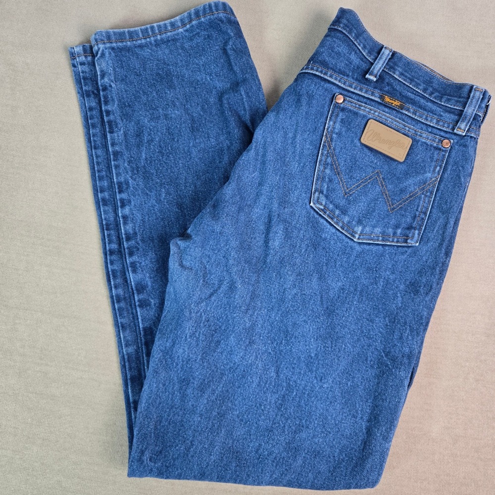 Vtg Wrangler Cowboy Cut Original Jeans Men 38x34 Blue Denim 13MWZ Western USA